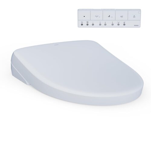 TOTO® WASHLET®+ S7A Electronic Bidet Toilet Seat with EWATER+® Bowl and Wand Cleaning, Auto Open and Close Contemporary Lid, Elongated, Cotton White - SW4736AT40#01