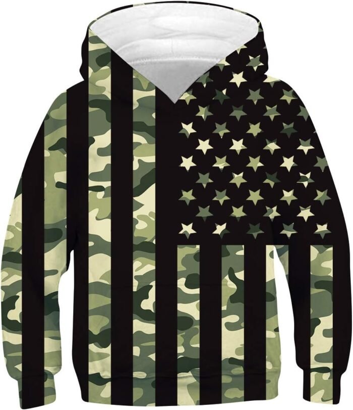 TUONROAD Boys Girls Hoodies 3D Printed Cool Hooded Lightweight 6-16T Hooded Pullover Sweatshirt for Kids