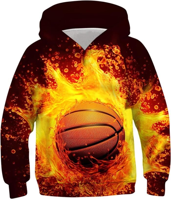 TUONROAD Boys Girls Hoodies 3D Printed Cool Hooded Lightweight 6-16T Hooded Pullover Sweatshirt for Kids