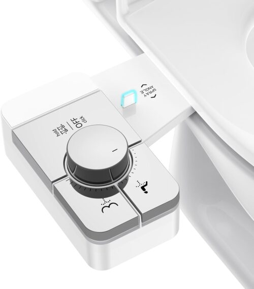Upgrade Bidet Attachment for Toilet Seat, Adjustable Angle Dual Nozzle, Self-Cleaning, Non-Electric Bidet Attachment for Rear & Feminine Wash, Controllable Fresh Cold Water...