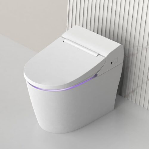 VOVO STYLEMENT TCB-8100W Smart Toilet for bathrooms, Elongated One Piece Toilet, 1.12 GPF, Auto Dual Flush, ADA Chair Height, Heated Seat, Made in Korea