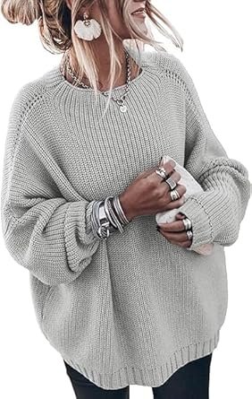 Womens Oversized Sweaters Loose Solid Casual Long Sleeve Mock Neck Knitted Jumper Tops