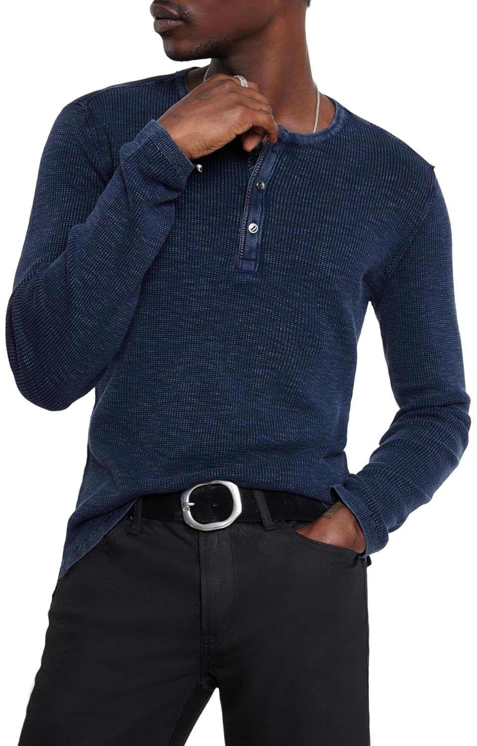 John Varvatos Men’s Memphis Waffle Henley