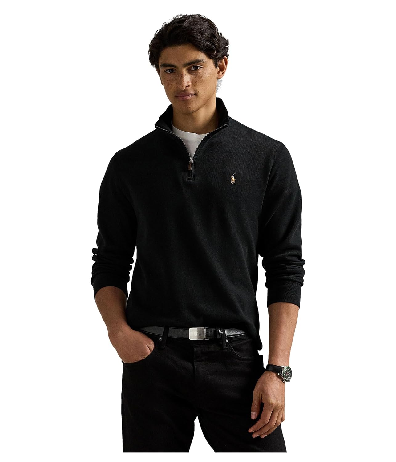 POLO RALPH LAUREN mens Estate- Rib Quarter Zip Pullover