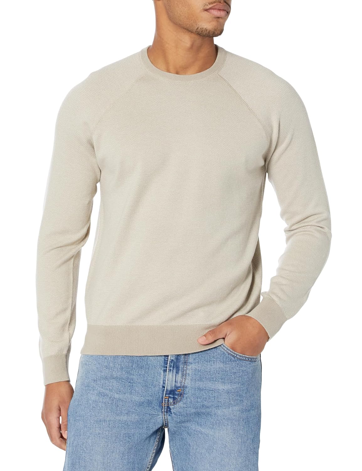Vince Men’s Birdseye Raglan Long Sleeve Crew